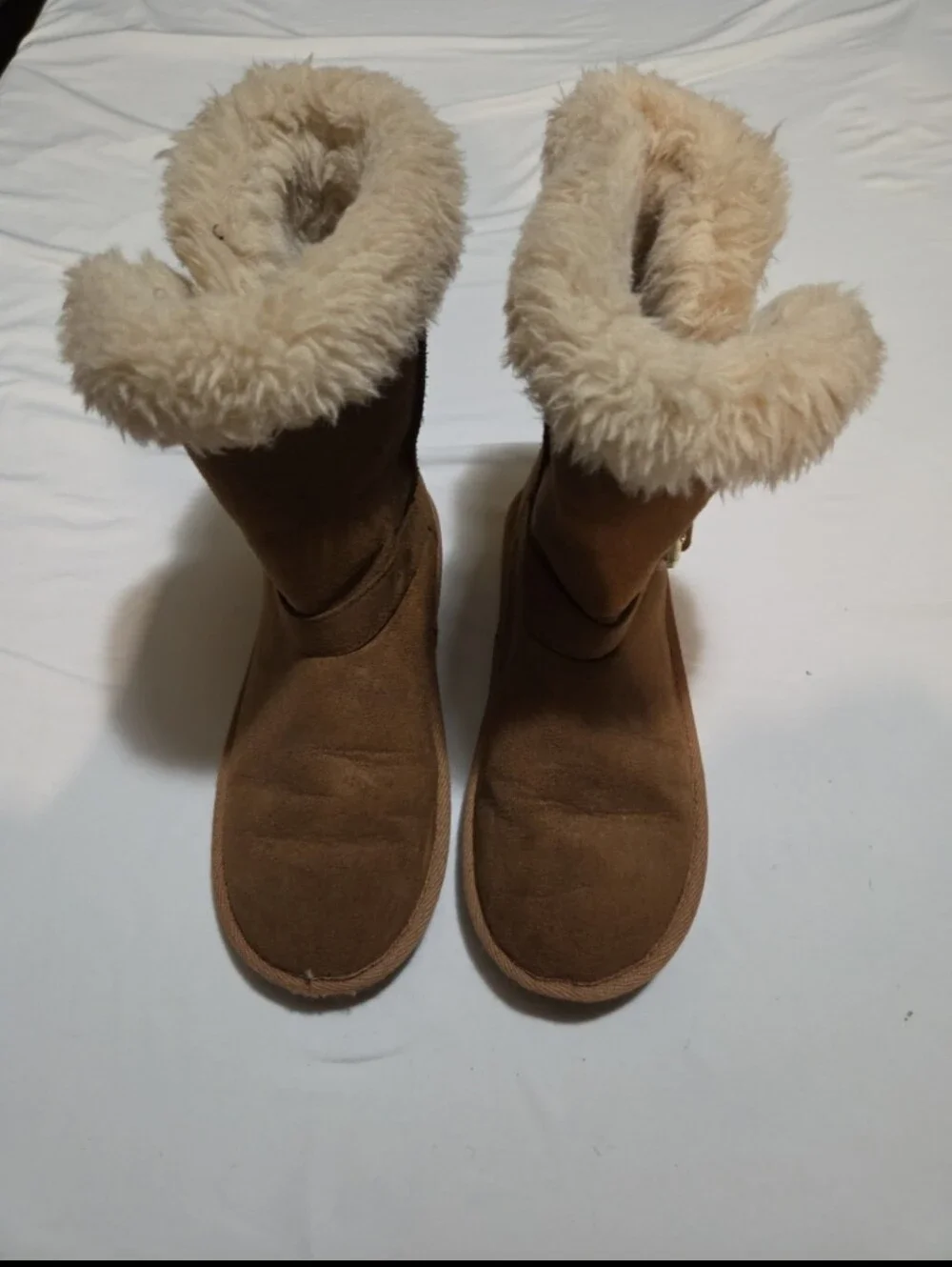 Children's Place girls size 3 brown suede boots #06